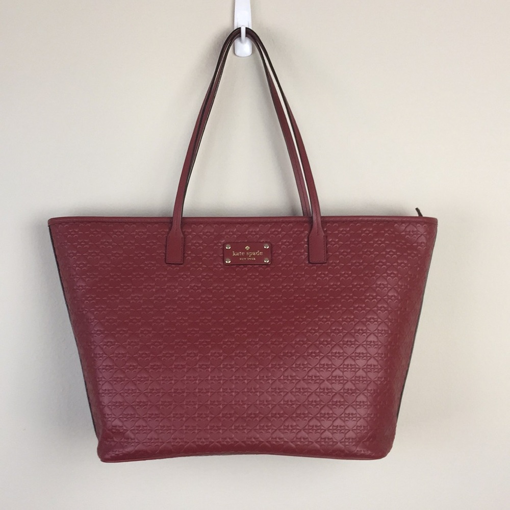 KATE SPADE Penn Place Embossed Red Bag